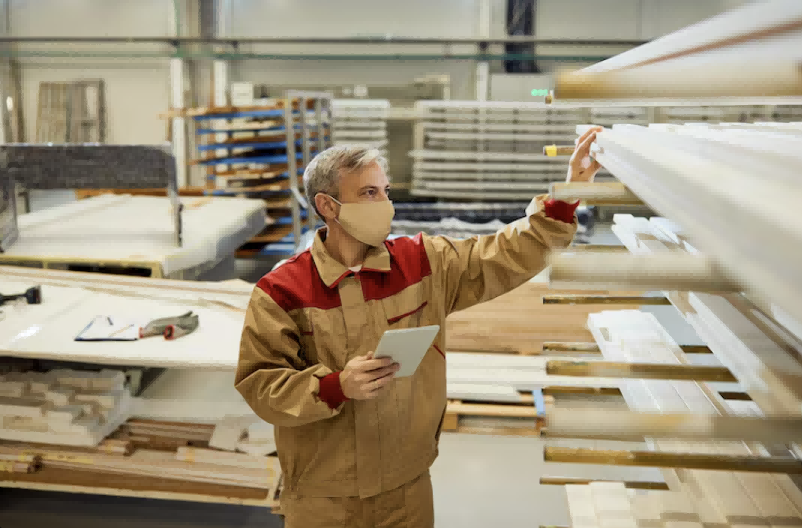 Furniertrockner in einer Sperrholzfabrik